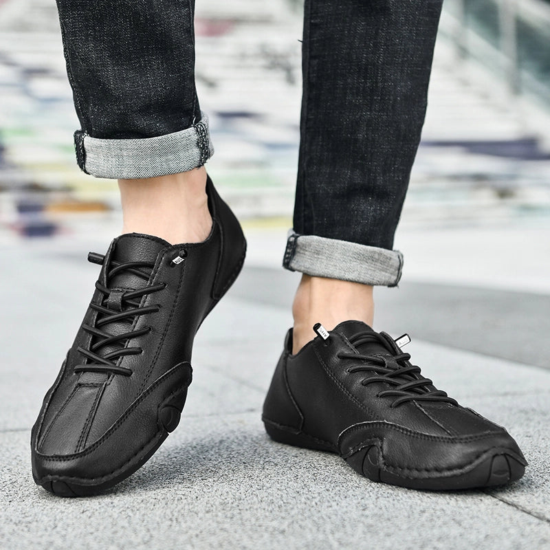 Men's Summer Plus Size Casual Shoes - Soft Leather Low-Top Breathable Comfort Shoes | YeuroShop