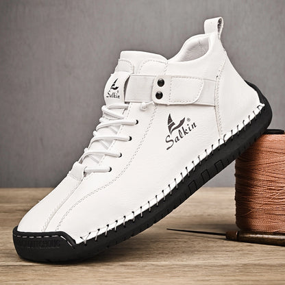 Handmade Leather Casual Men's Shoes - Breathable Leather Sneakers and Ankle Boots | YeuroShop