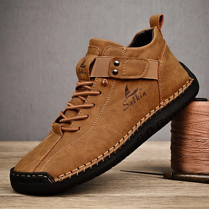 Chaussures décontractées en cuir faites à la main pour hommes - Baskets et bottines en cuir respirant | YeuroShop