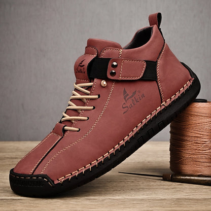 Handmade Leather Casual Men's Shoes - Breathable Leather Sneakers and Ankle Boots | YeuroShop