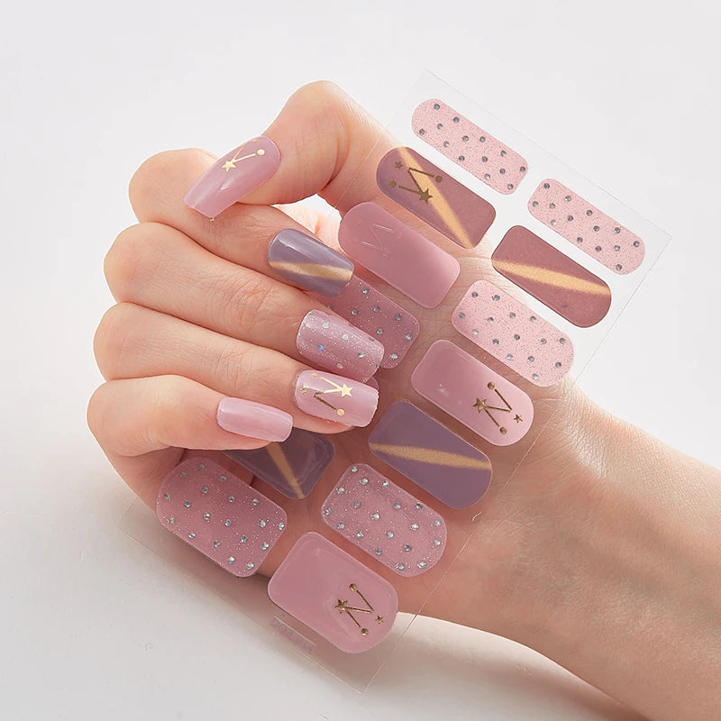 Add a touch of glamour to your nails with our full cover glitter nail stickers. Create a personalized look in no time, effortlessly! | YeuroShop