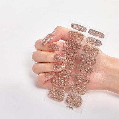 Add a touch of glamour to your nails with our full cover glitter nail stickers. Create a personalized look in no time, effortlessly! | YeuroShop