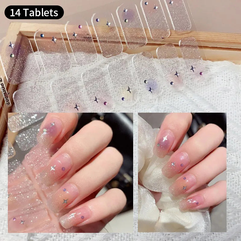 Add a touch of glamour to your nails with our full cover glitter nail stickers. Create a personalized look in no time, effortlessly! | YeuroShop