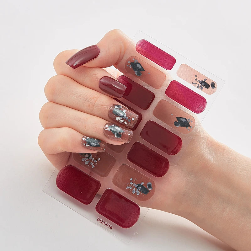 Add a touch of glamour to your nails with our full cover glitter nail stickers. Create a personalized look in no time, effortlessly! | YeuroShop